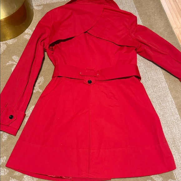 New York & Company Vibrant Red Trench Coat - Picture 10 of 10